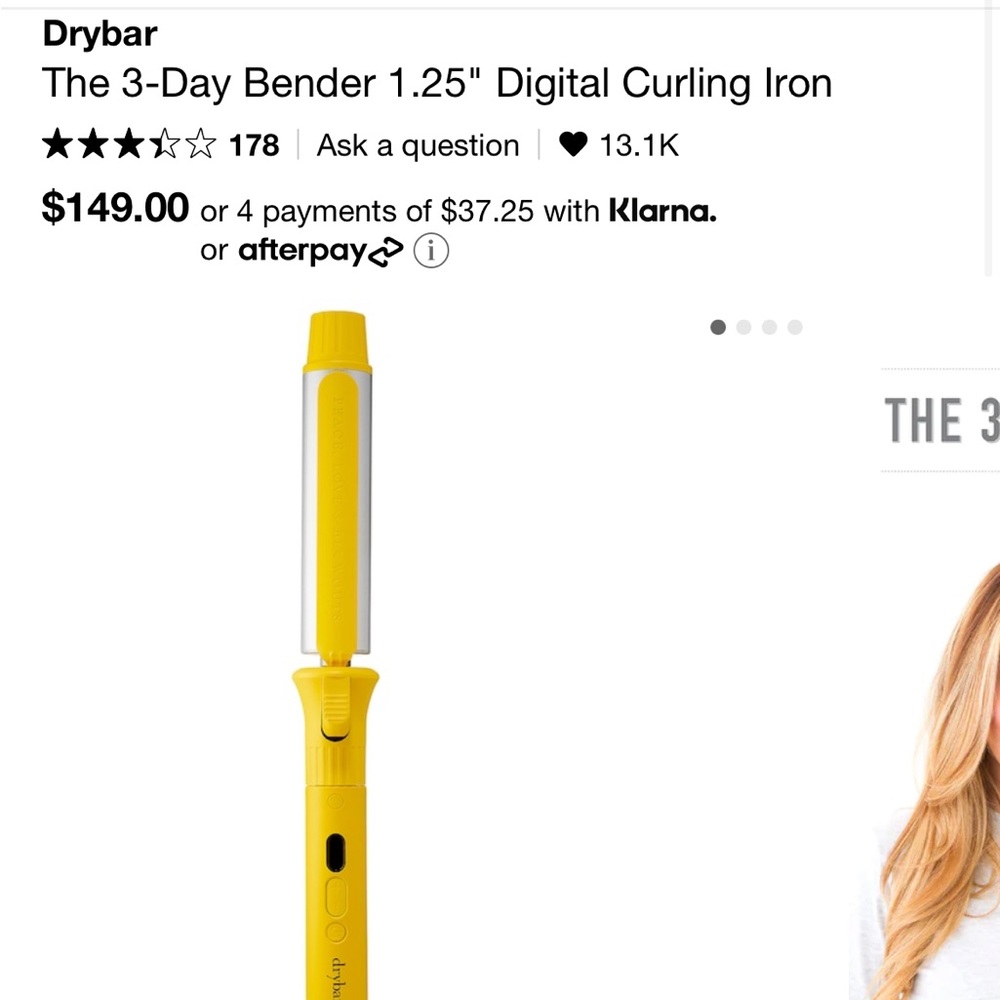 Drybar 3 day bender 1.25” curling iron